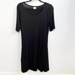 Soma Black Short Sleeve Soft Jersey Scoop Neck Dress Size Small